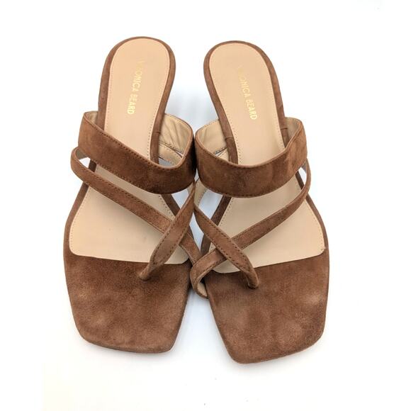 Veronica Beard Alanis Kitten Heel Slide Sandal Women's Honey Size US7M EU38 - Picture 3 of 12